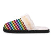 Houndstooth Rainbow Pride Print Pattern Slippers-grizzshop