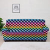 Houndstooth Rainbow Pride Print Pattern Sofa Cover-grizzshop