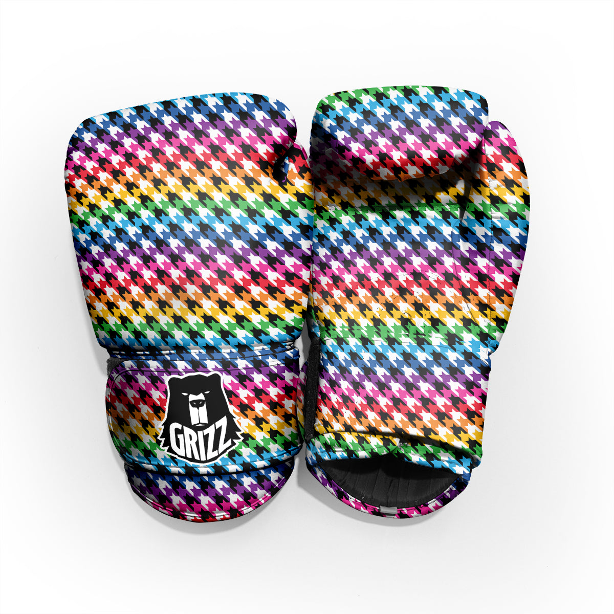 Houndstooth Rainbow Pride Print Pattern Pro Boxing Glove