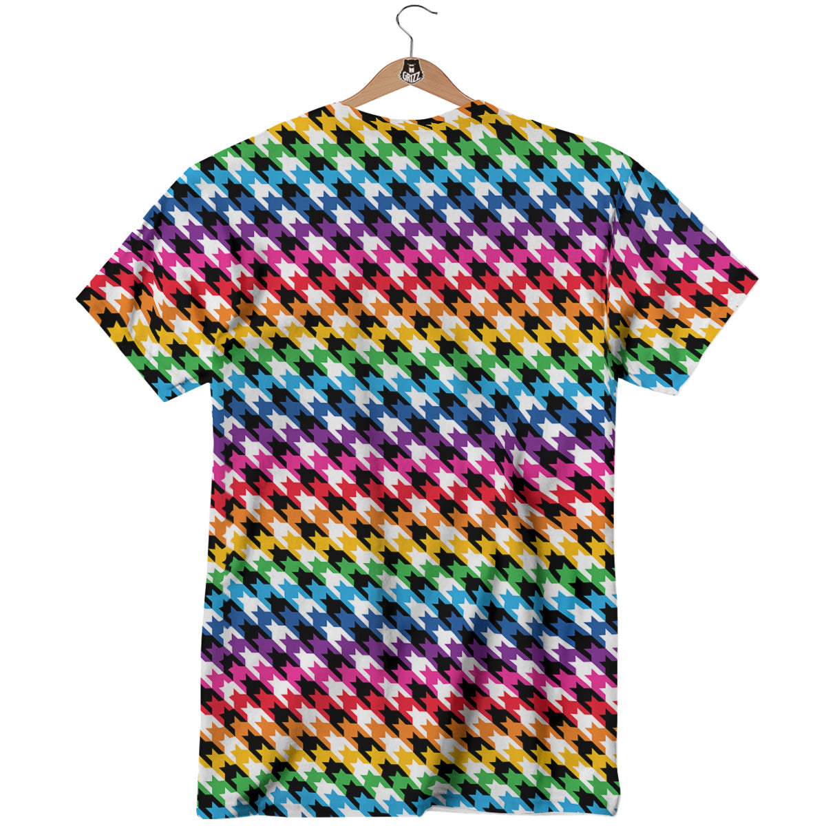 Houndstooth Rainbow Pride Print Pattern T-Shirt-grizzshop