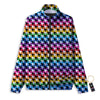 Houndstooth Rainbow Pride Print Pattern Track Jacket-grizzshop