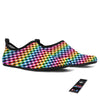 Houndstooth Rainbow Pride Print Pattern Water Shoes-grizzshop