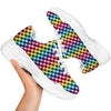 Houndstooth Rainbow Pride Print Pattern White Chunky Shoes-grizzshop