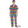 Houndstooth Rainbow Pride Print Pattern Women's Pajamas Set-grizzshop