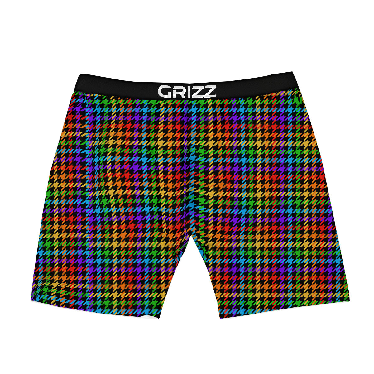 Houndstooth Rainbow Print Pattern Boxer Briefs-grizzshop
