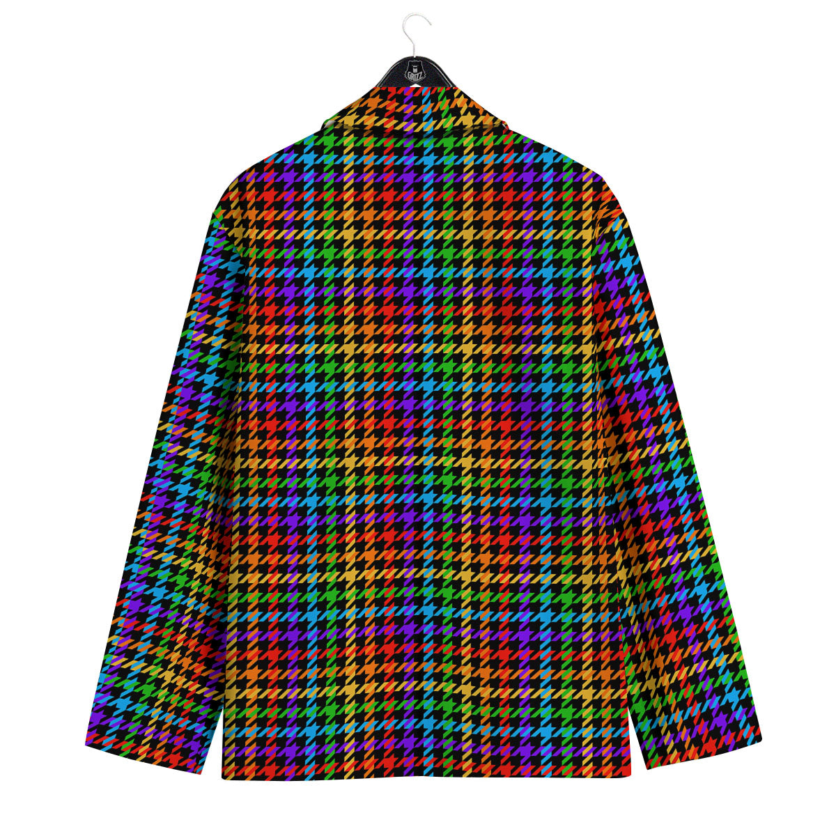 Houndstooth Rainbow Print Pattern Men's Sport Coat-grizzshop