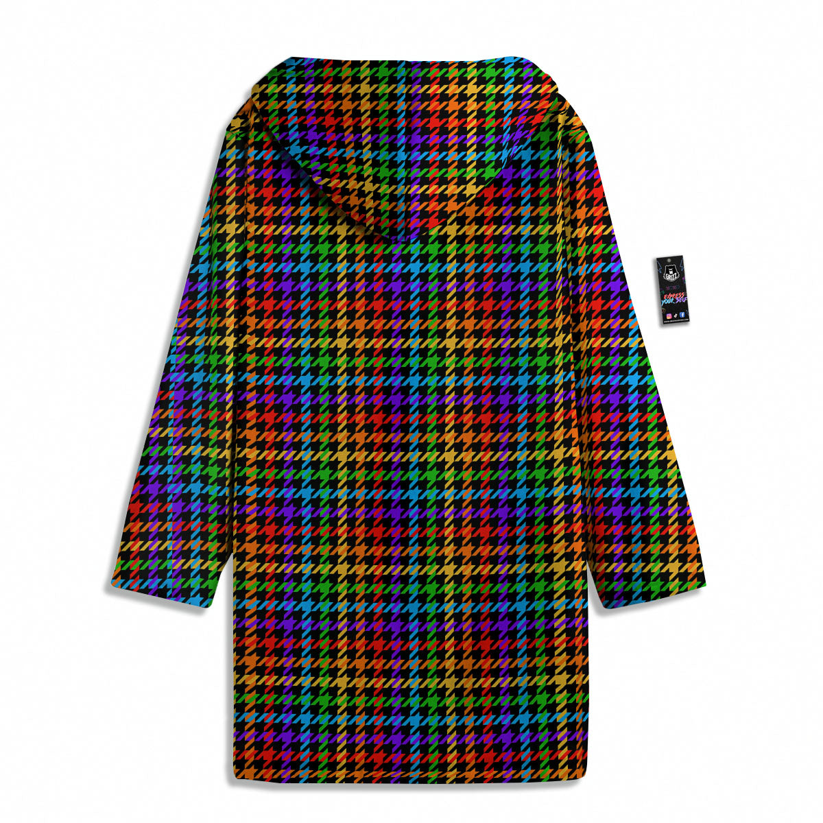 Houndstooth Rainbow Print Pattern Men's Windbreaker Jacket-grizzshop