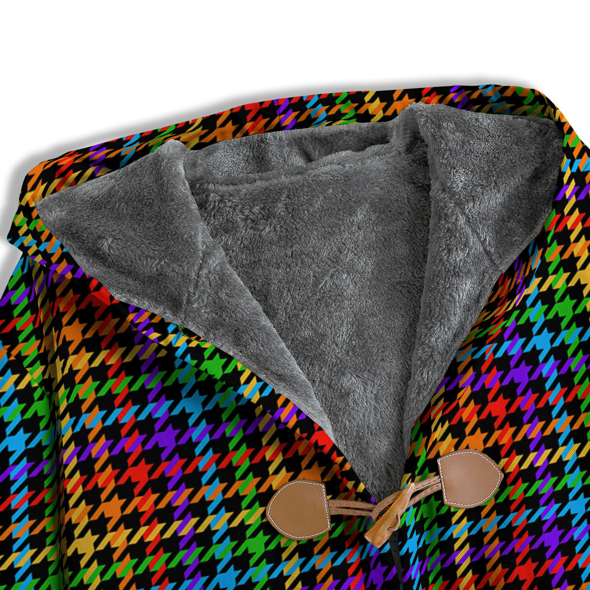 Houndstooth Rainbow Print Pattern Men's Windbreaker Jacket-grizzshop