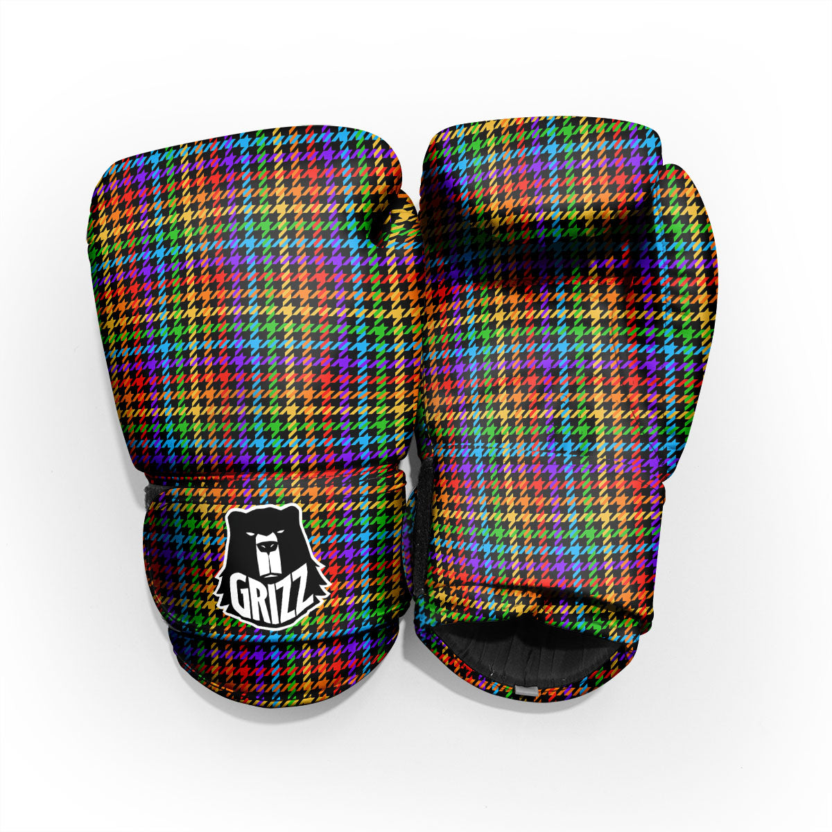 Houndstooth Rainbow Print Pattern Pro Boxing Glove