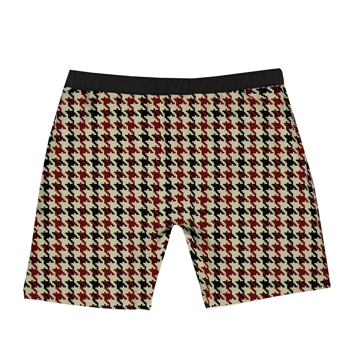 Houndstooth Red Brown Print Pattern Boxer Briefs-grizzshop