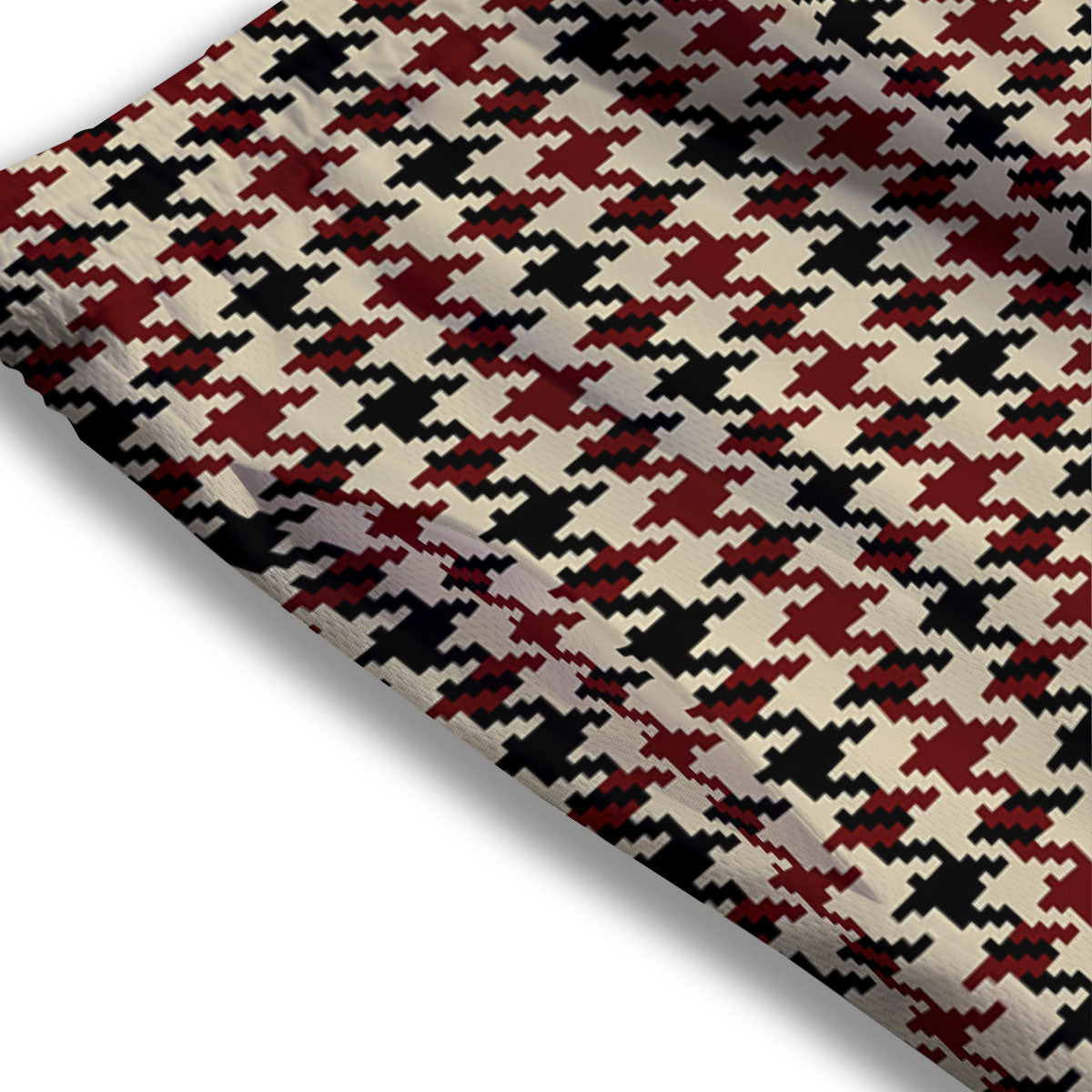 Houndstooth Red Brown Print Pattern Mesh Shorts