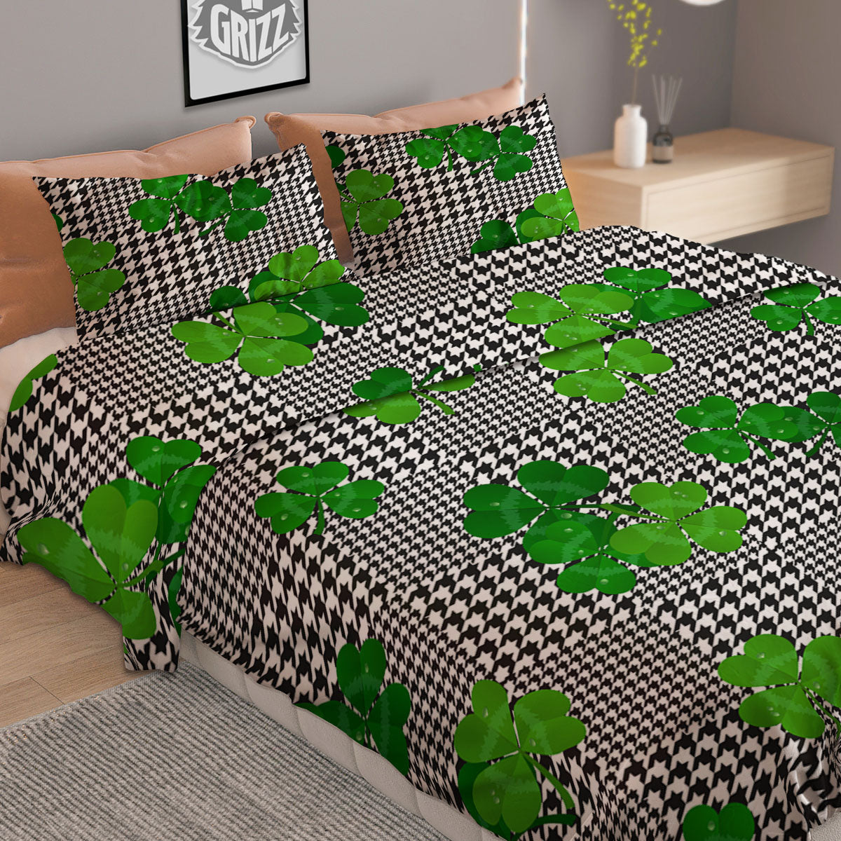 Honeycomb Sweet Honey Print Pattern Duvet Cover Bedding Set