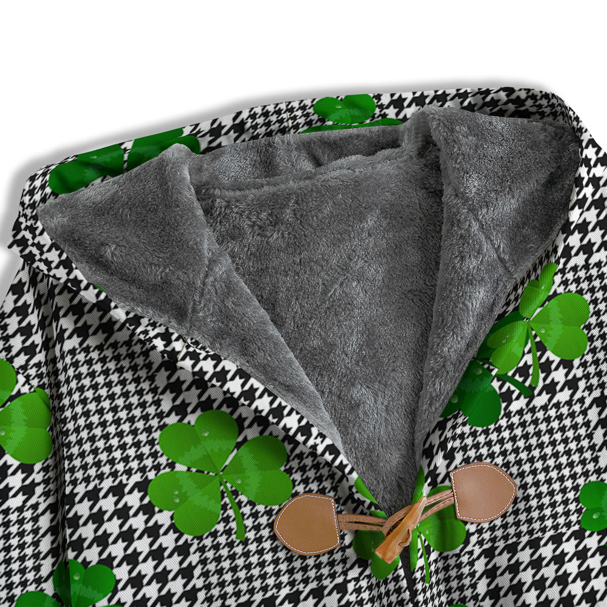 Houndstooth Shamrocks Print Pattern Men's Windbreaker Jacket-grizzshop