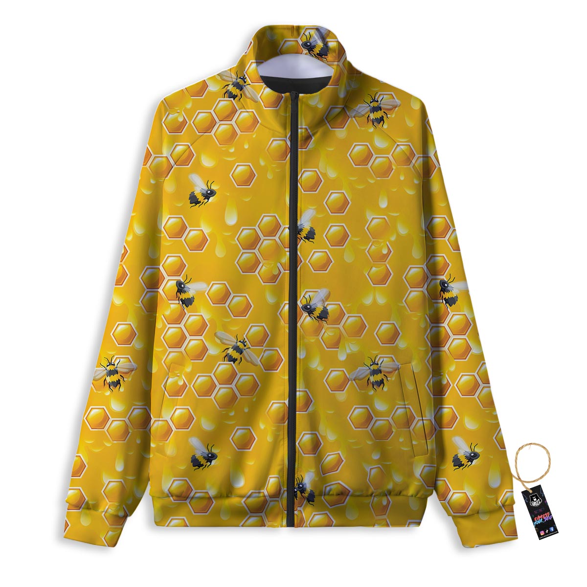 Houndstooth Shamrocks Print Pattern Track Jacket-grizzshop