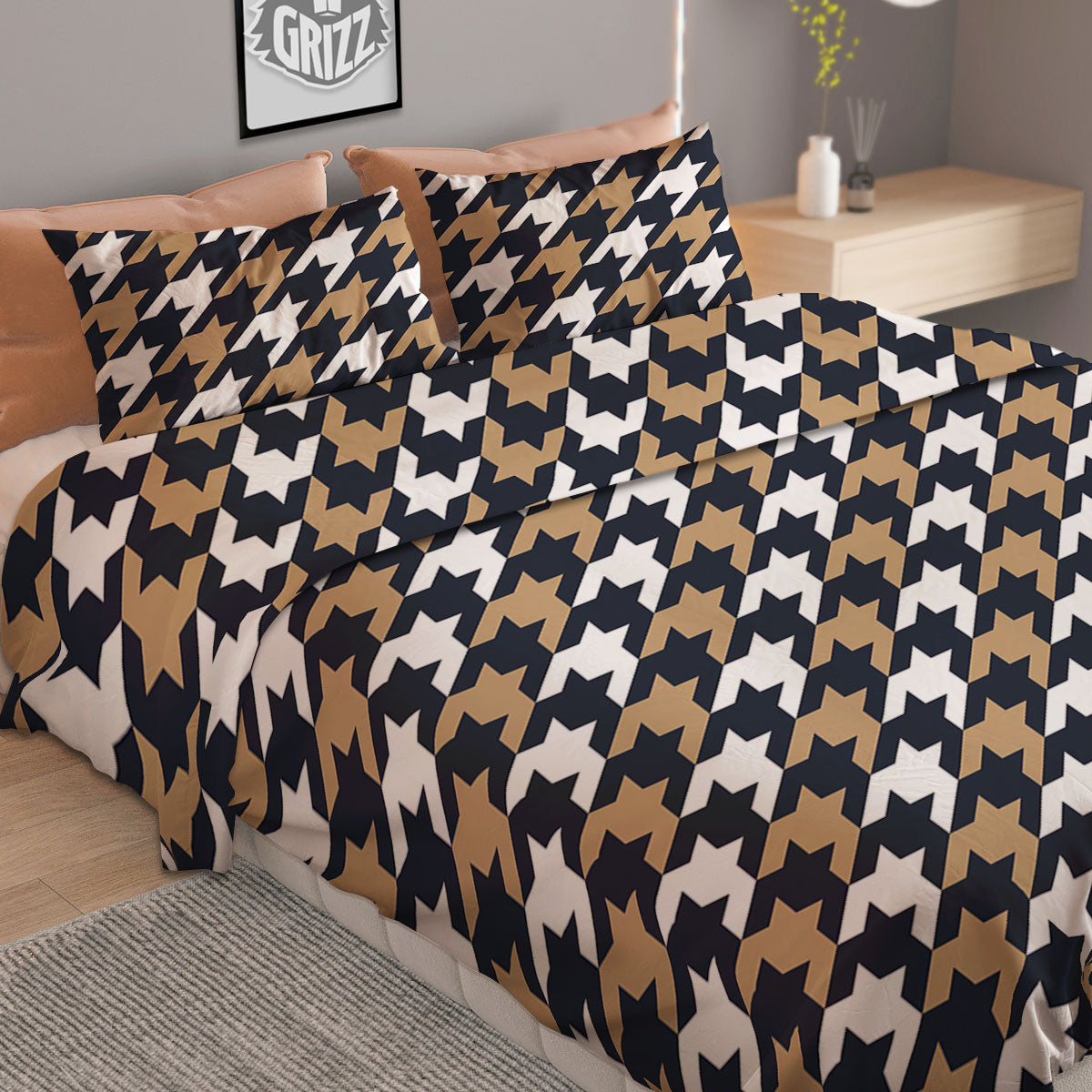 Grunge Trippy Ethnic Aztec Print Duvet Cover Bedding Set