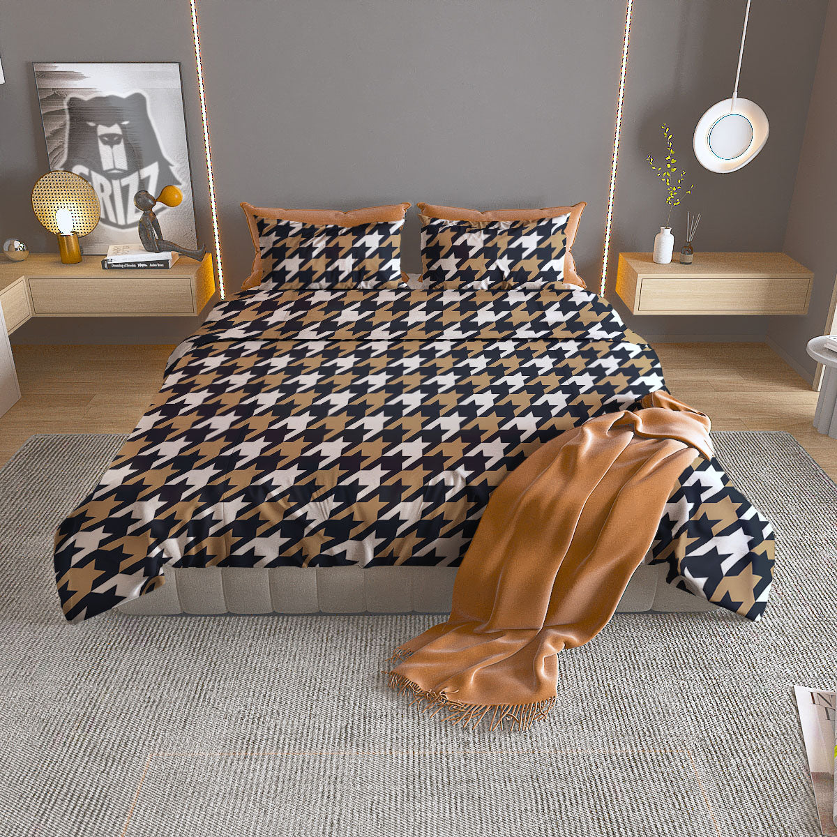 Grunge Trippy Ethnic Aztec Print Duvet Cover Bedding Set