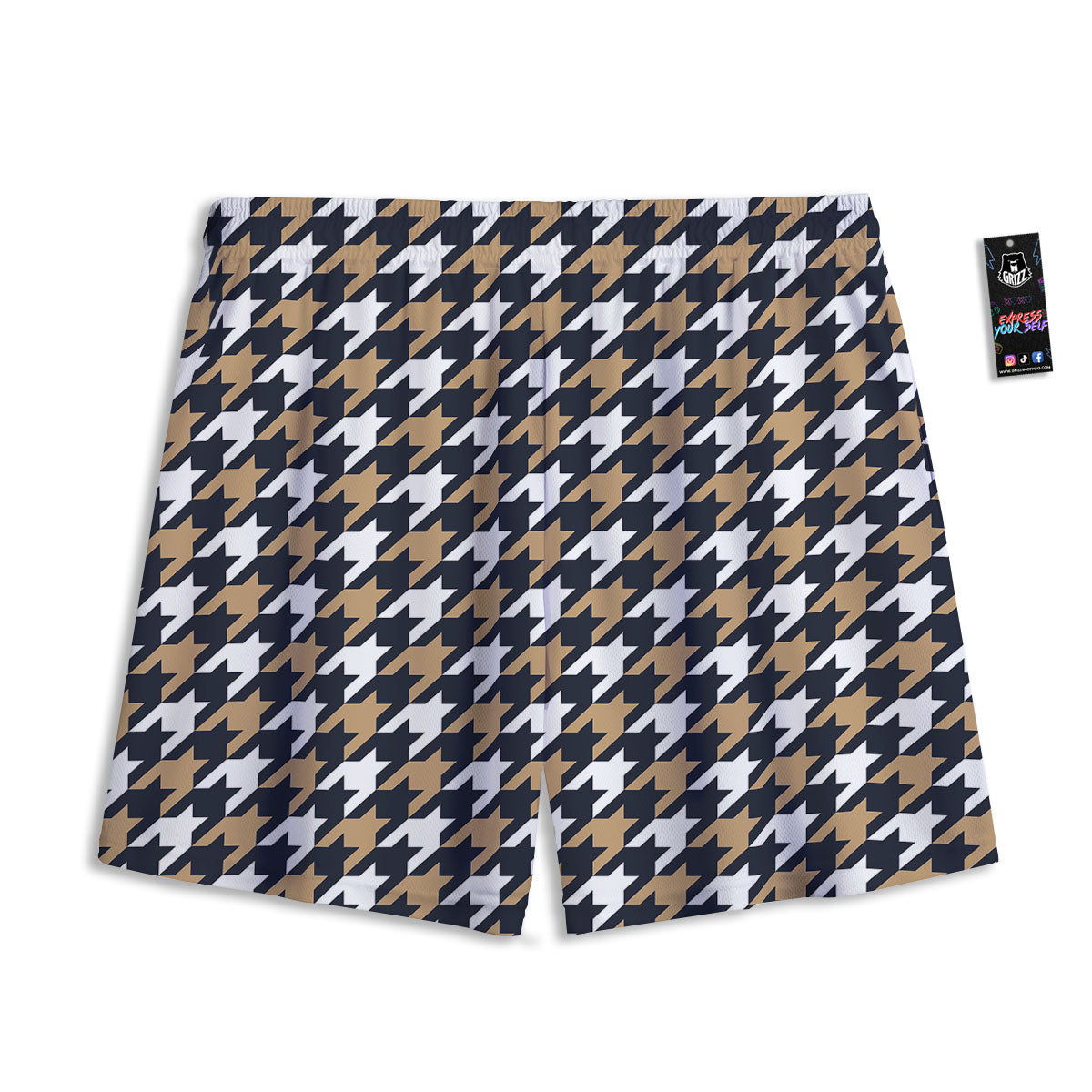Grunge Trippy Ethnic Aztec Print Mesh Shorts