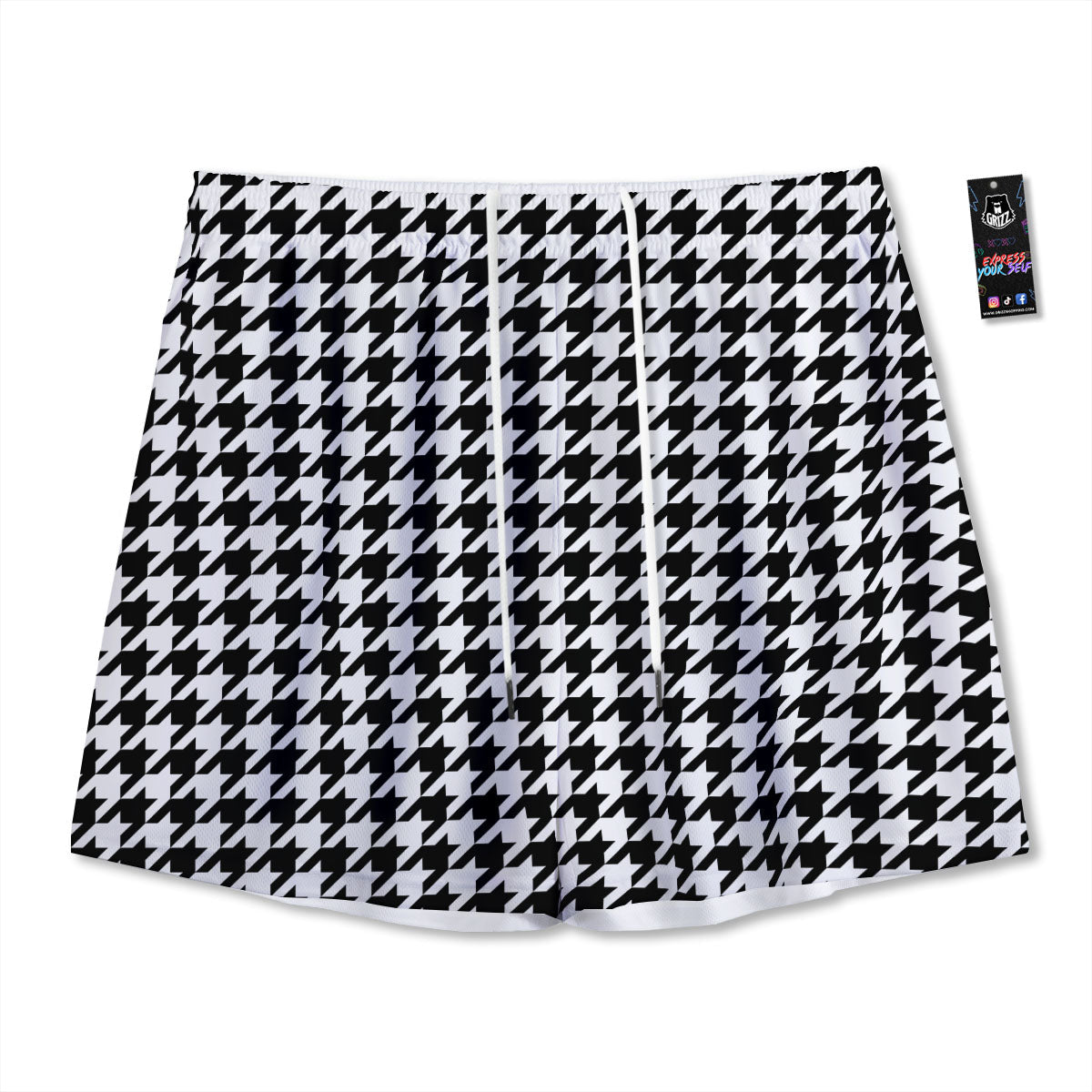 Knitted Cute Snowman Print Pattern Mesh Shorts