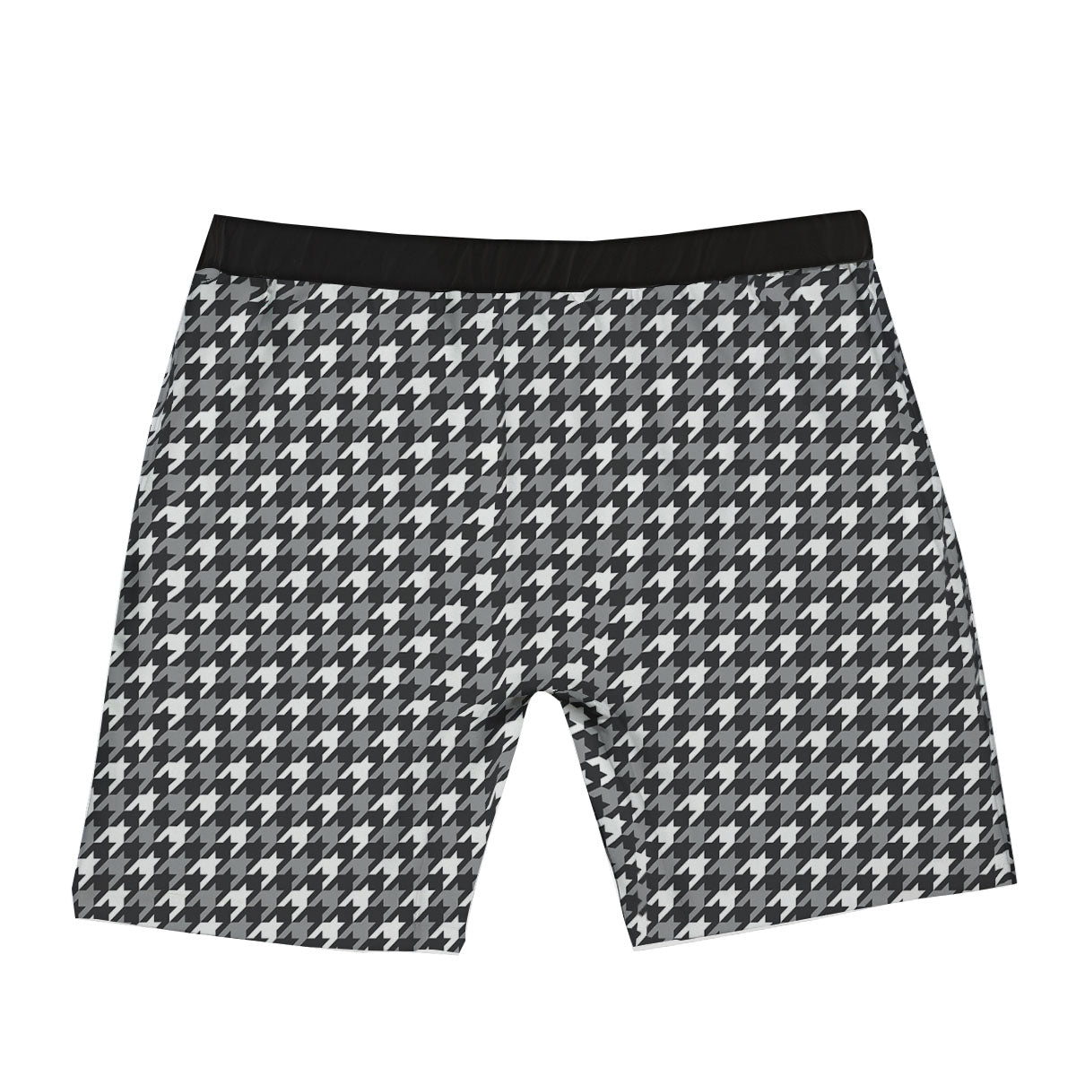 Houndstooth White And Grey Print Pattern Boxer Briefs-grizzshop