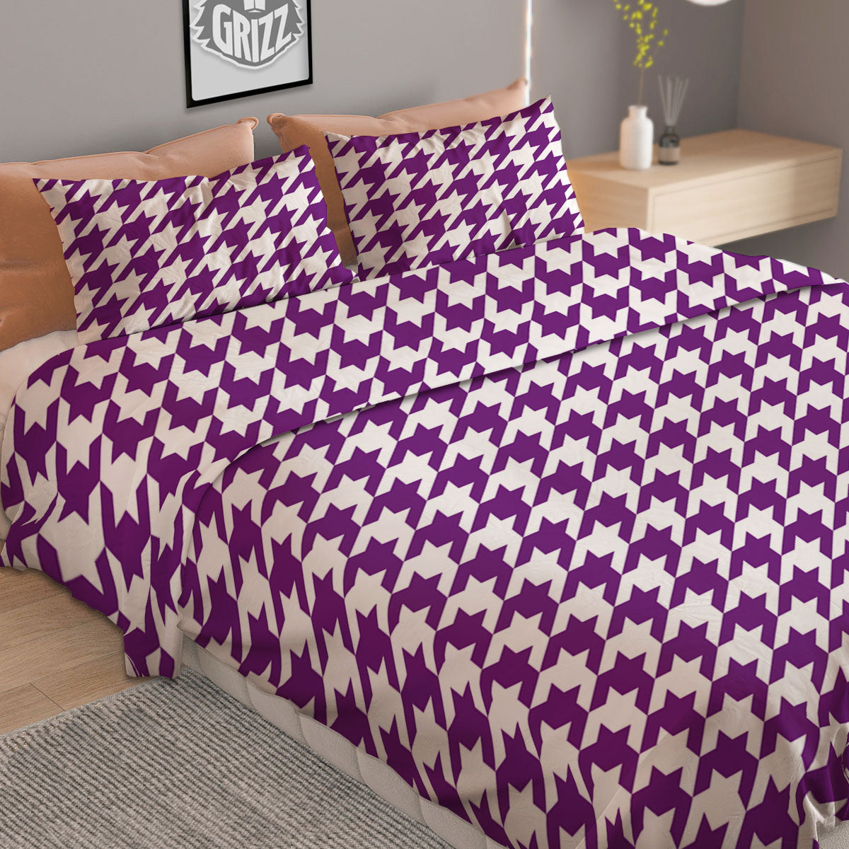 Hop Cone Vintage Print Pattern Duvet Cover Bedding Set