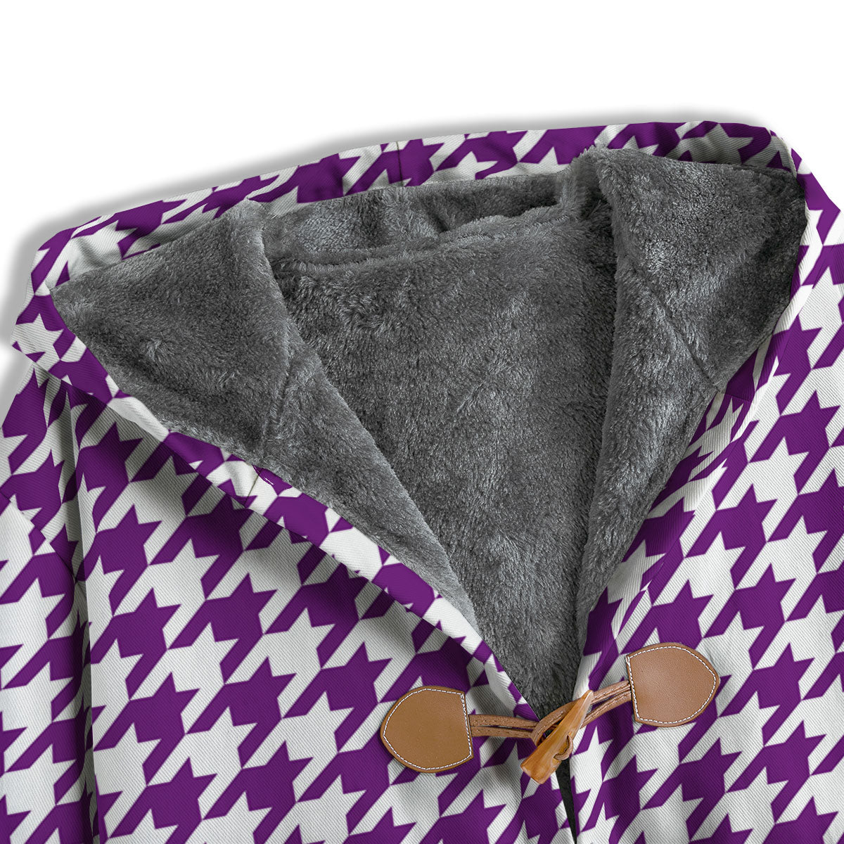 Houndstooth White And Purple Print Men's Windbreaker Jacket-grizzshop