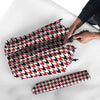 Houndstooth White And Red Print Pattern Umbrella-grizzshop