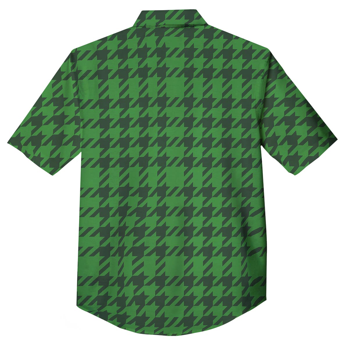 Houndstooth green Trippy Print Pattern Button Up Shirt-grizzshop