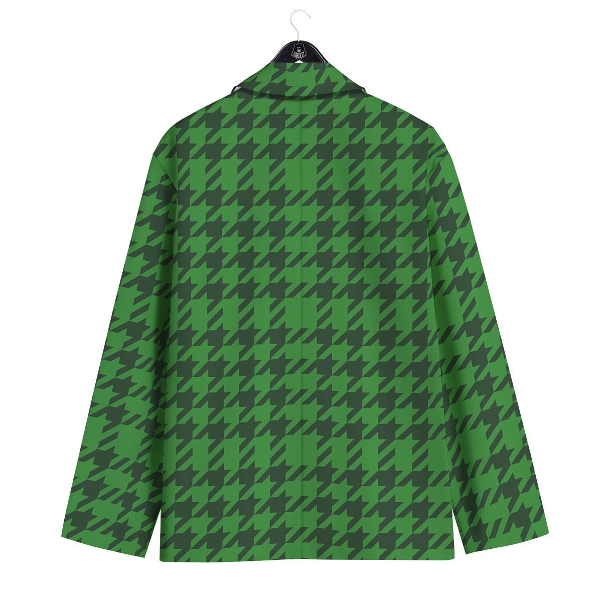 Houndstooth green Trippy Print Pattern Men's Sport Coat-grizzshop