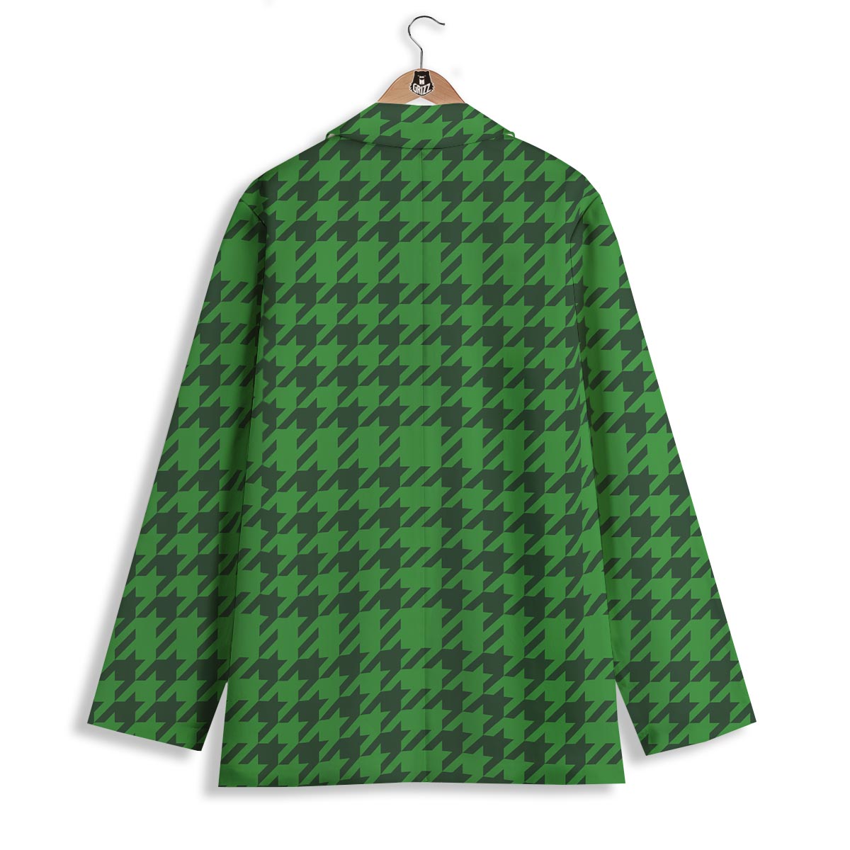 Houndstooth green Trippy Print Pattern Women's Blazer-grizzshop