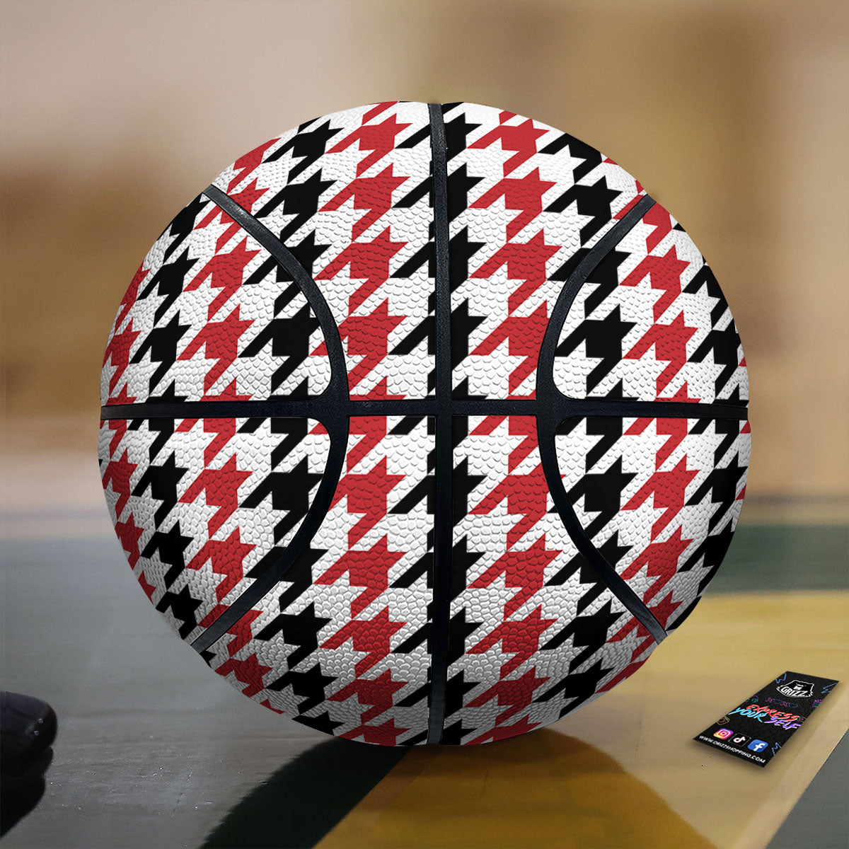 Hibiscus Tropical Floral Vintage Print Pattern Basketball