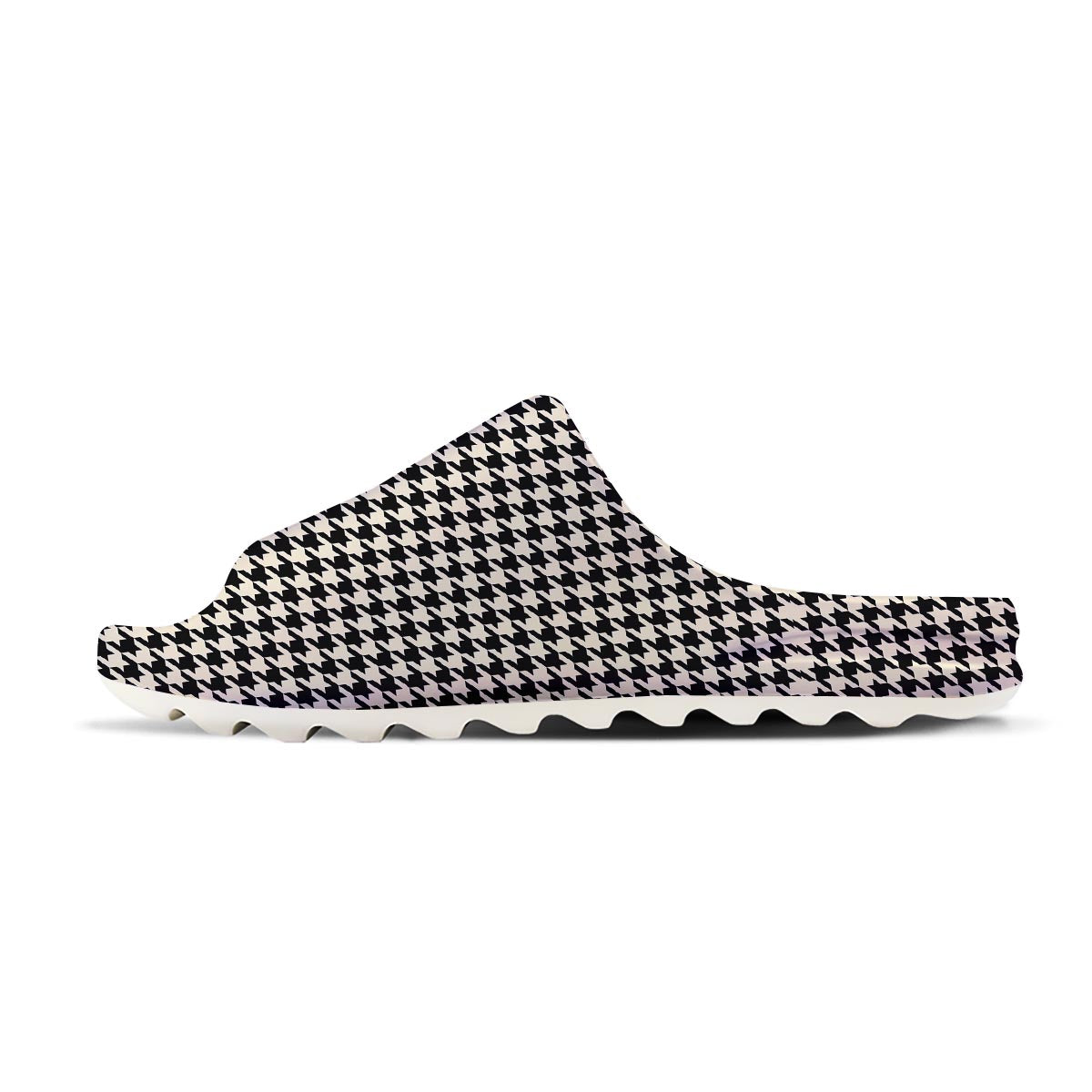 Houndstooth Black And Tan Print Pattern Sandals-grizzshop