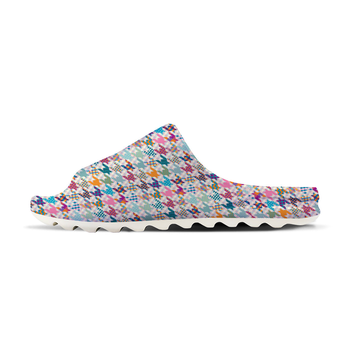 Houndstooth Colorful Plaid Print Pattern Sandals-grizzshop