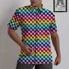 Houndstooth Rainbow Pride Print Pattern Untucked Shirts-grizzshop