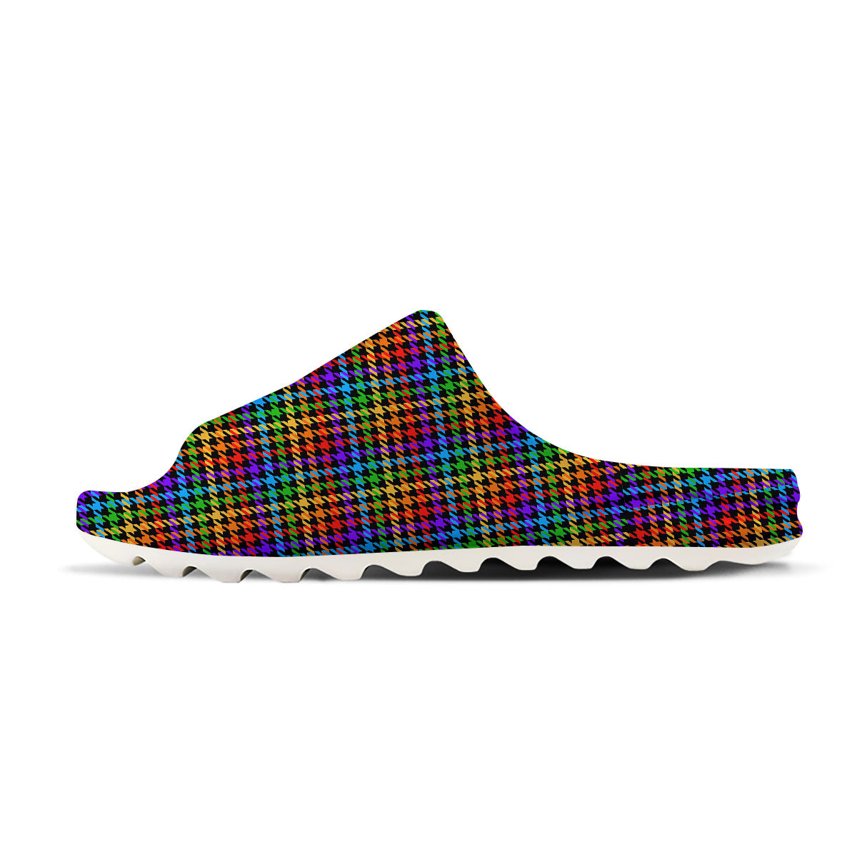 Houndstooth Rainbow Print Pattern Sandals-grizzshop