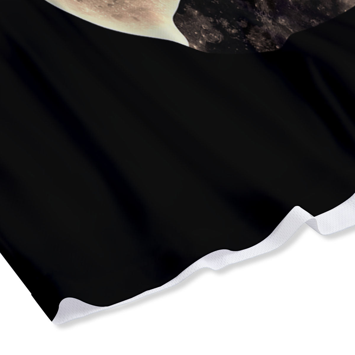 Howling Wolf Full Moon Print Mesh Shorts