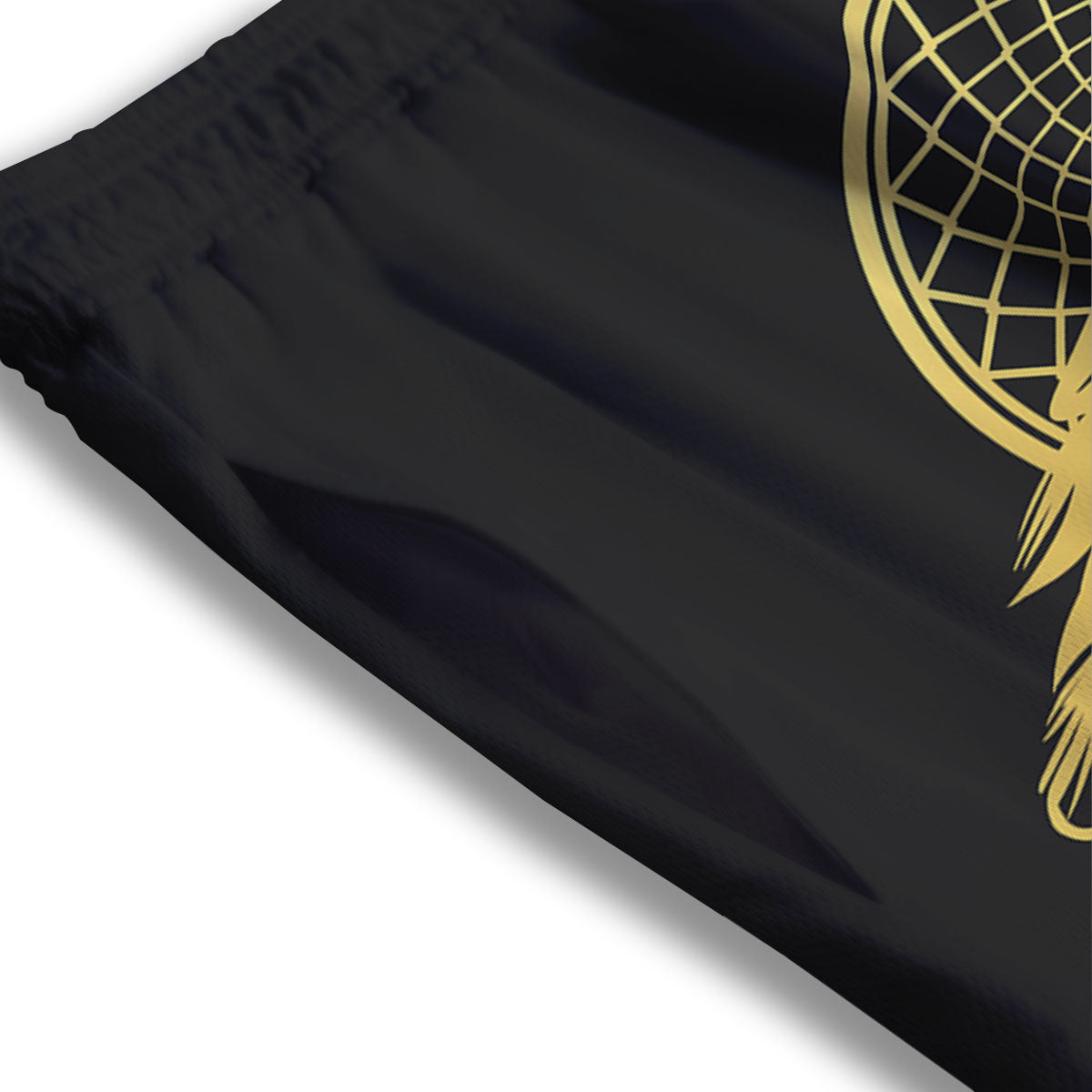 Howling Wolf Golden Bohemian Print Mesh Shorts