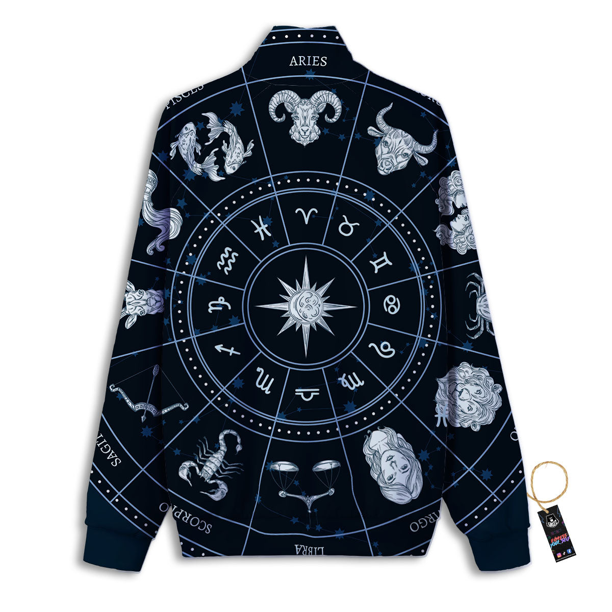 Howling Wolf Red Moon Print Track Jacket-grizzshop