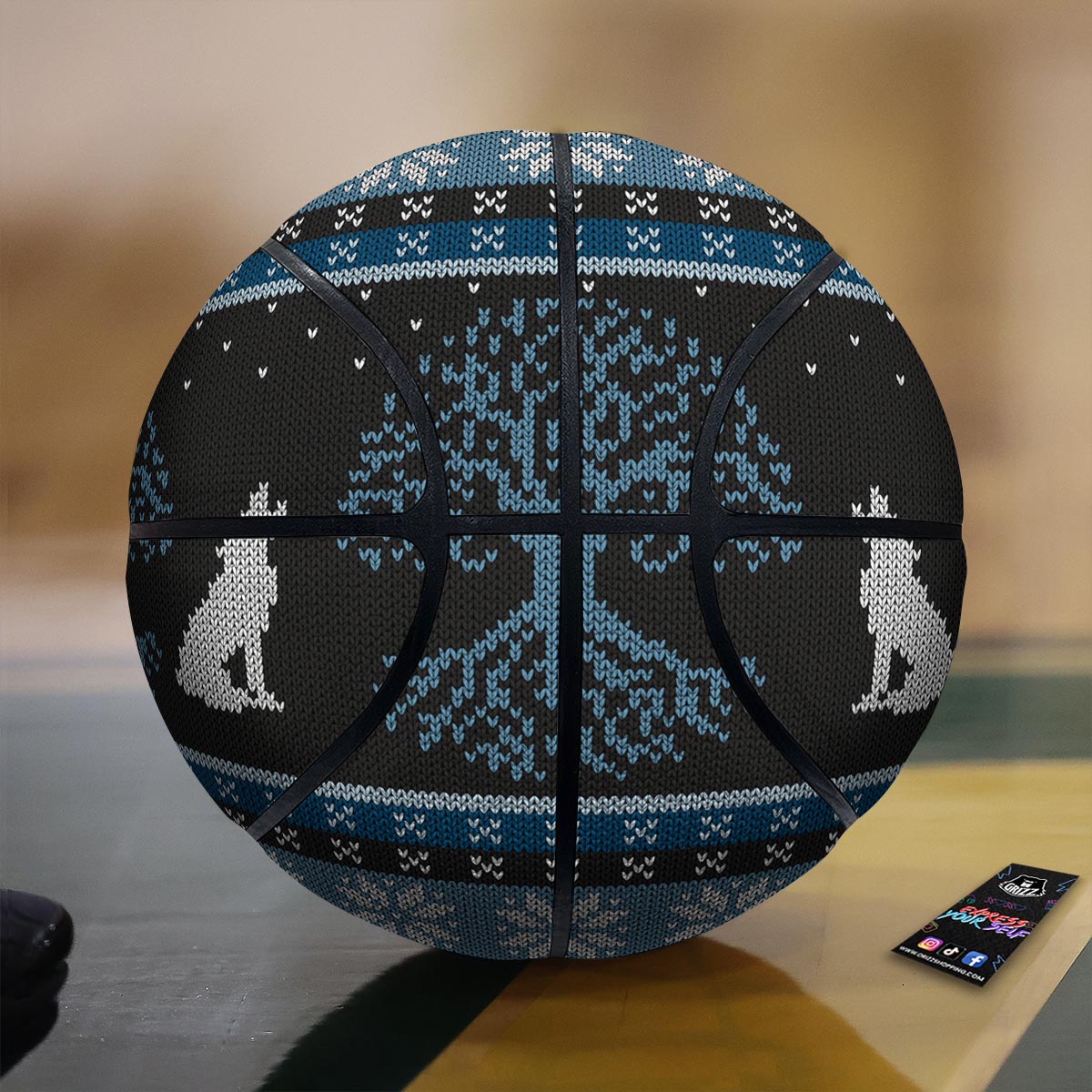 Howling Wolves And Tree Of Life Print Basketball
