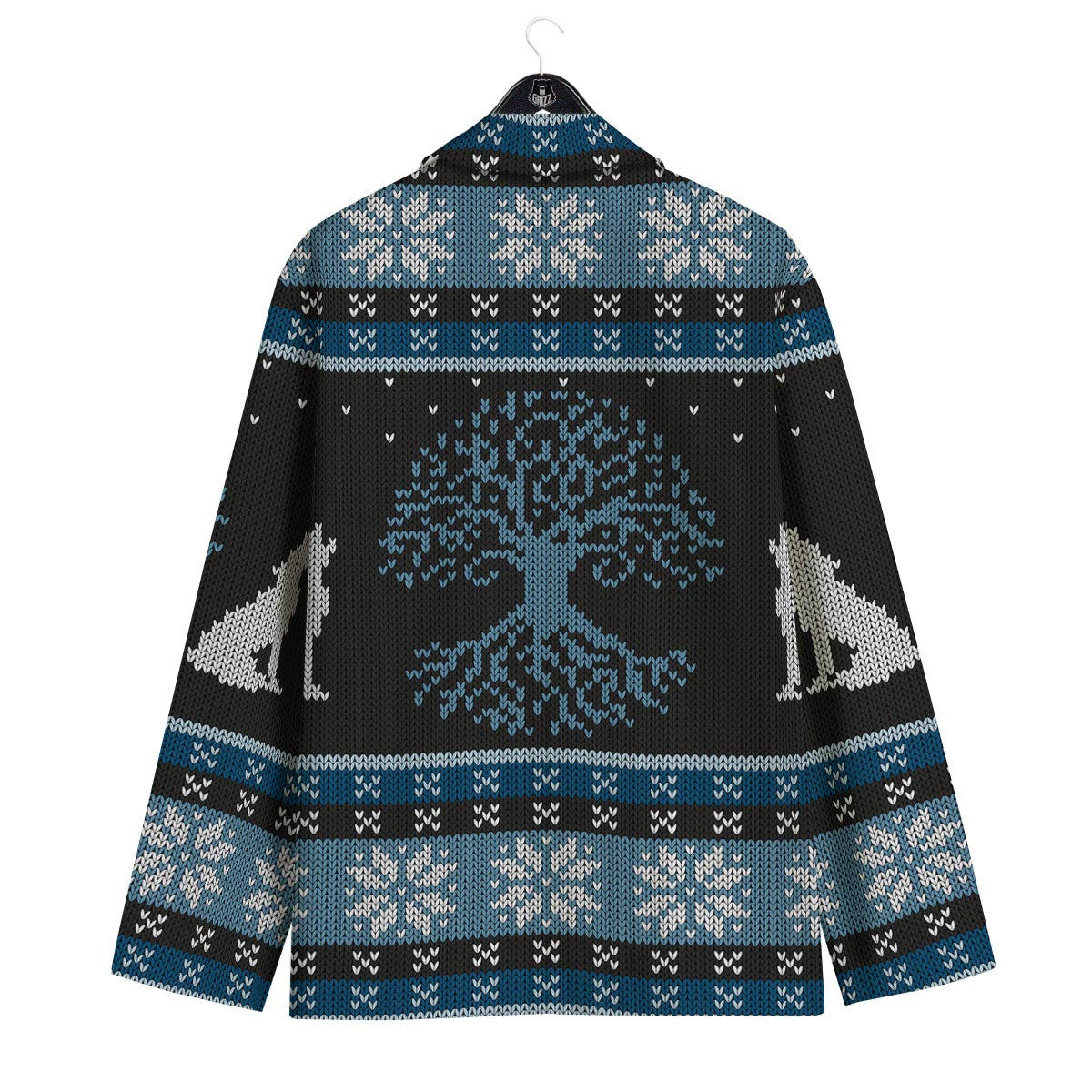 Howling Wolves And Tree Of Life Print Men's Sport Coat-grizzshop