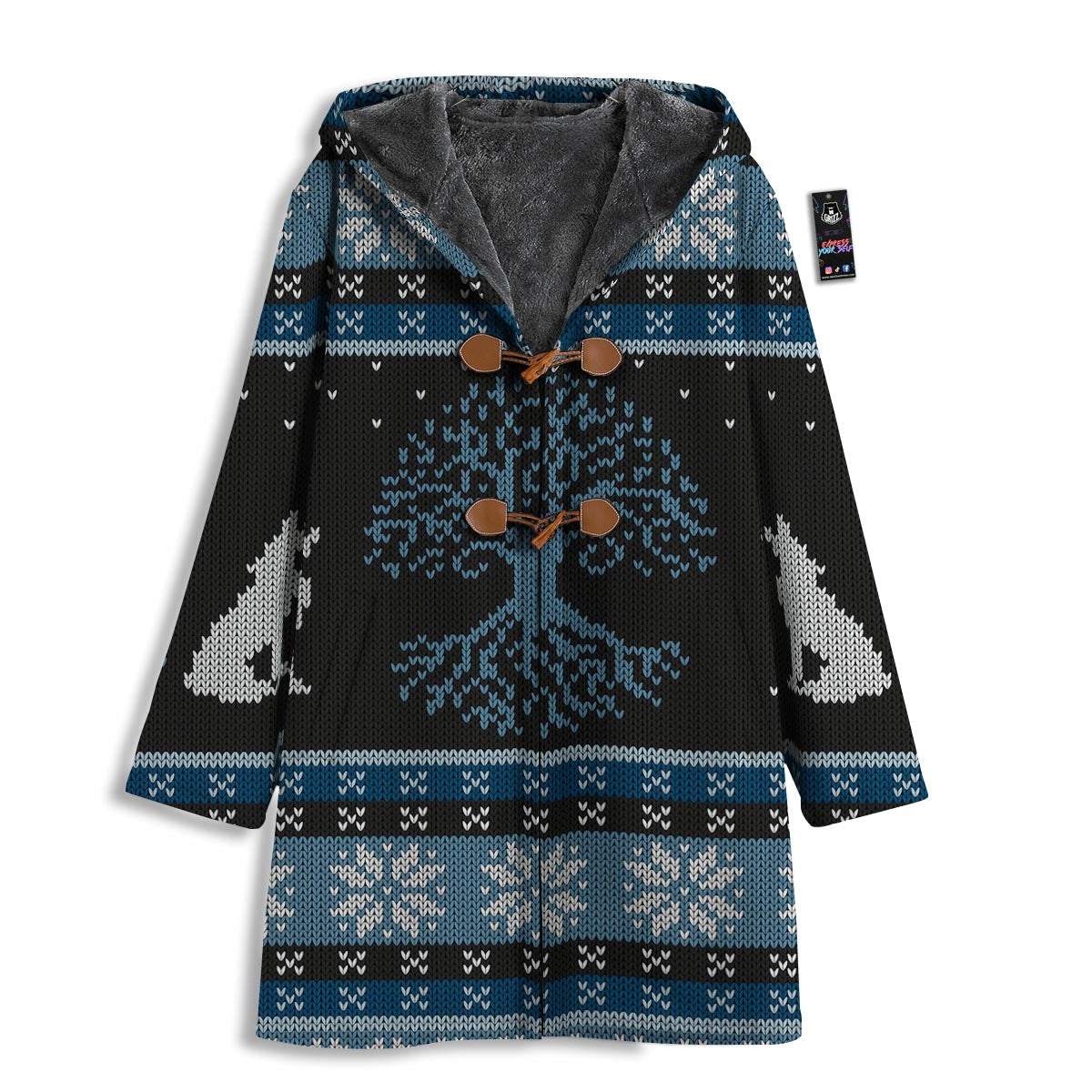 Howling Wolves And Tree Of Life Print Men's Windbreaker Jacket-grizzshop