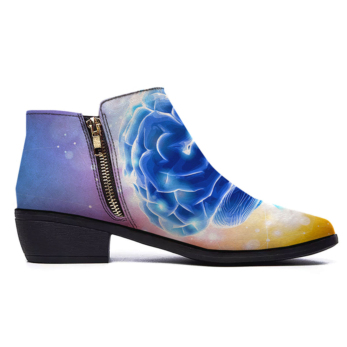 Human Brain Ankle Boots-grizzshop
