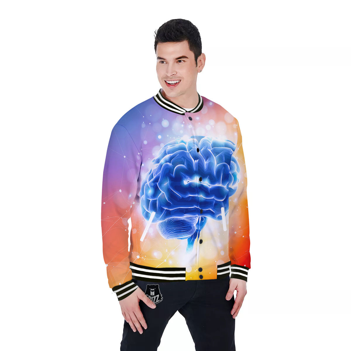 Human Brain Baseball Jacket-grizzshop