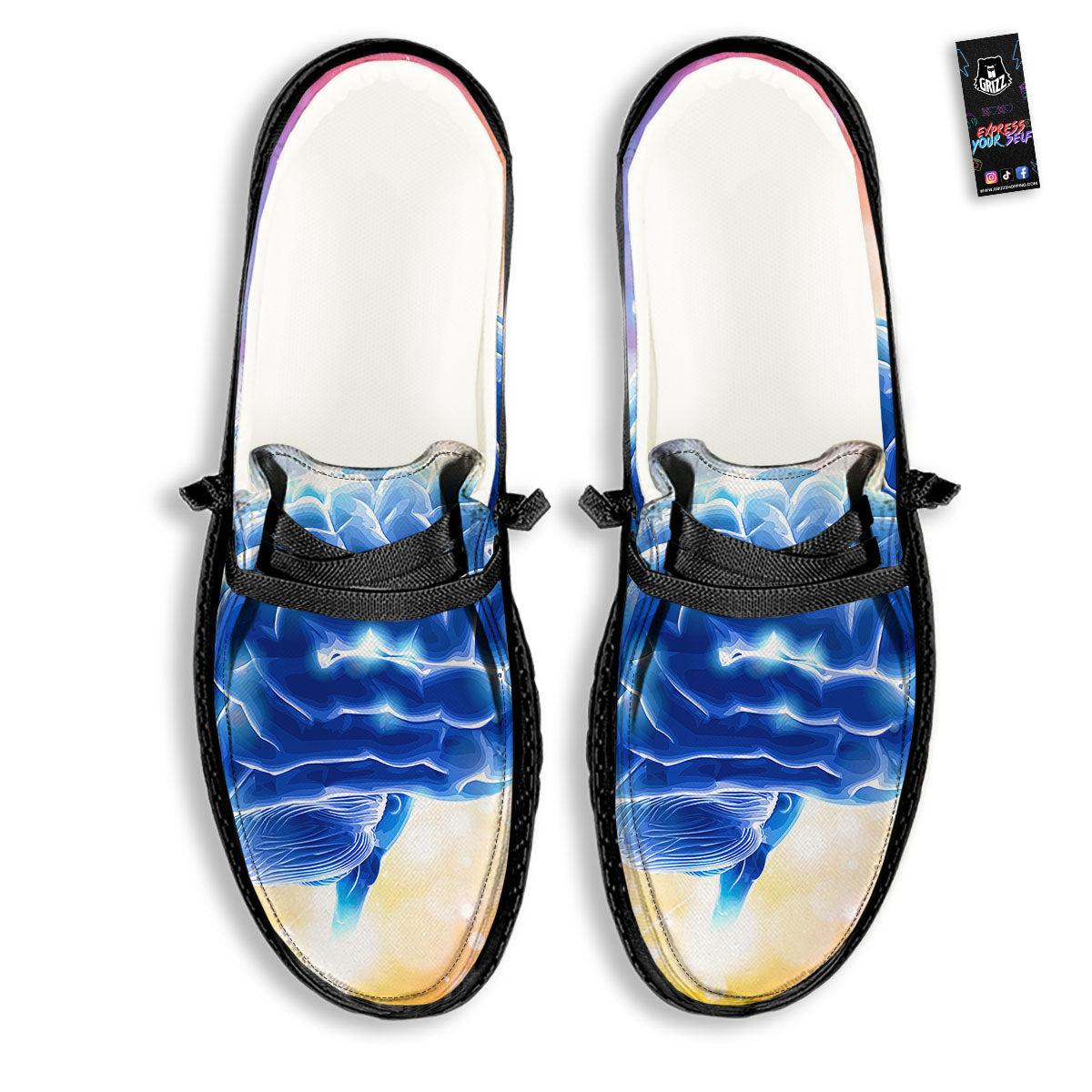 Human Brain Black Loafers-grizzshop