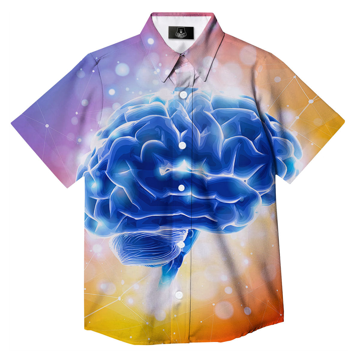 Human Brain Button Up Shirt-grizzshop