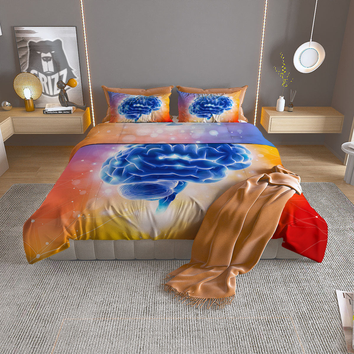 Human Brain Duvet Cover Bedding Set