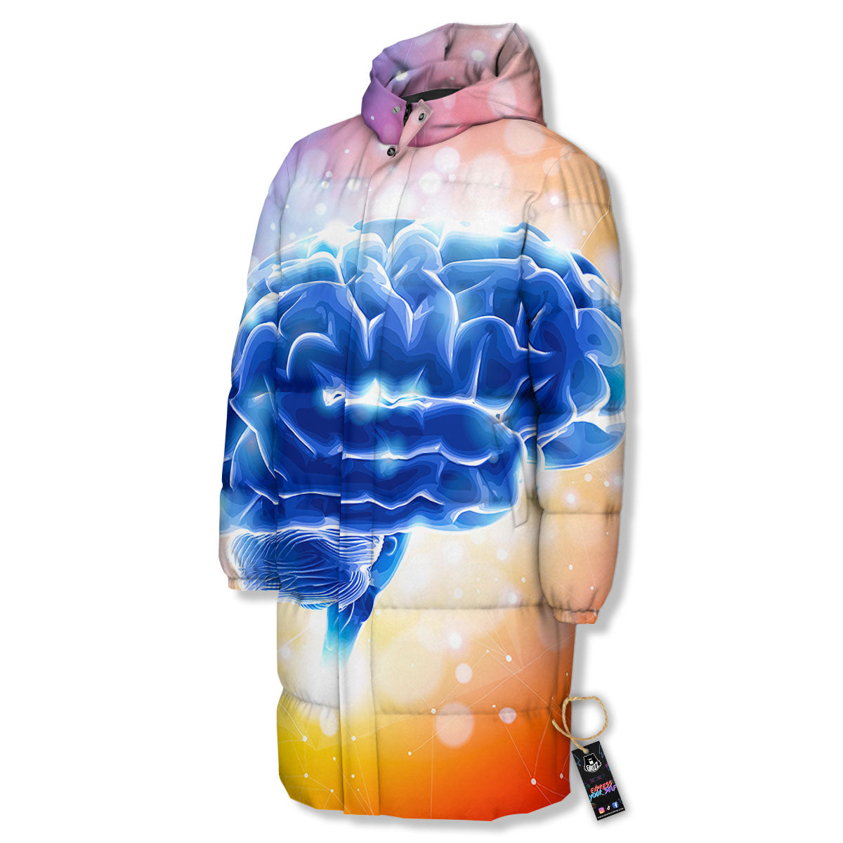 Human Brain Long Down Jacket-grizzshop