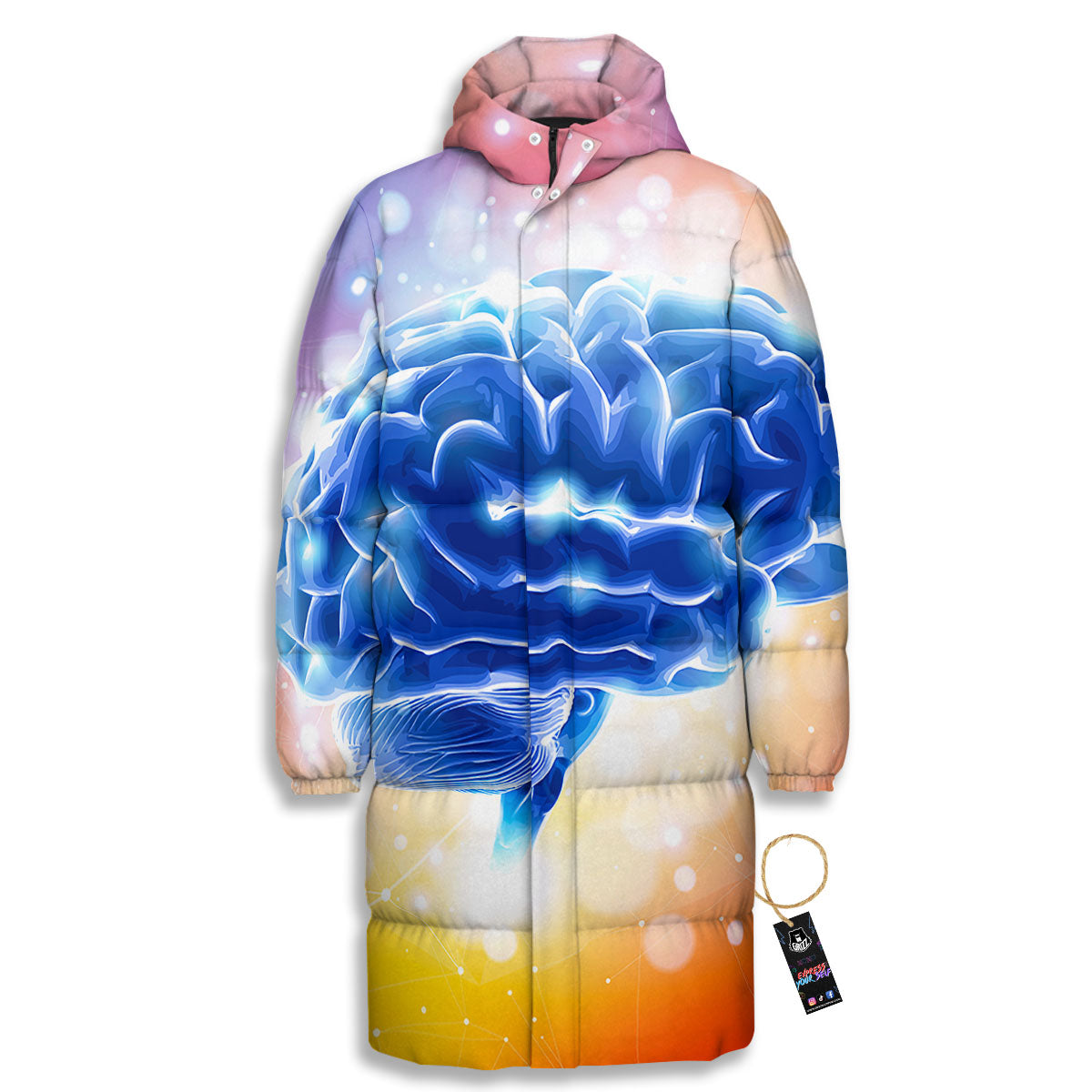 Human Brain Long Down Jacket-grizzshop