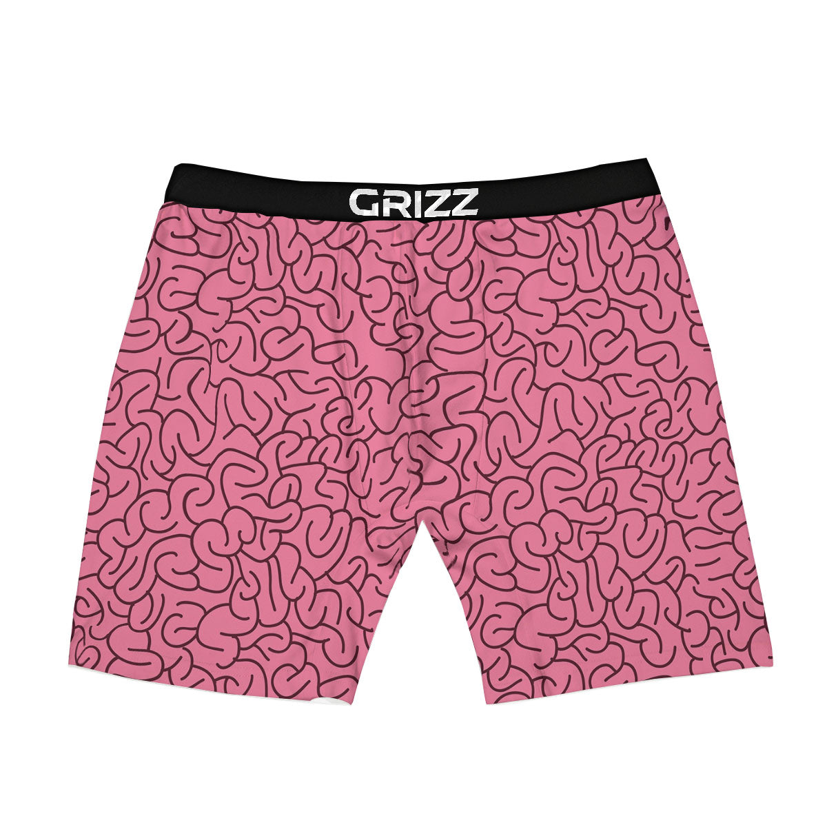 Human Brain Print Pattern Boxer Briefs-grizzshop