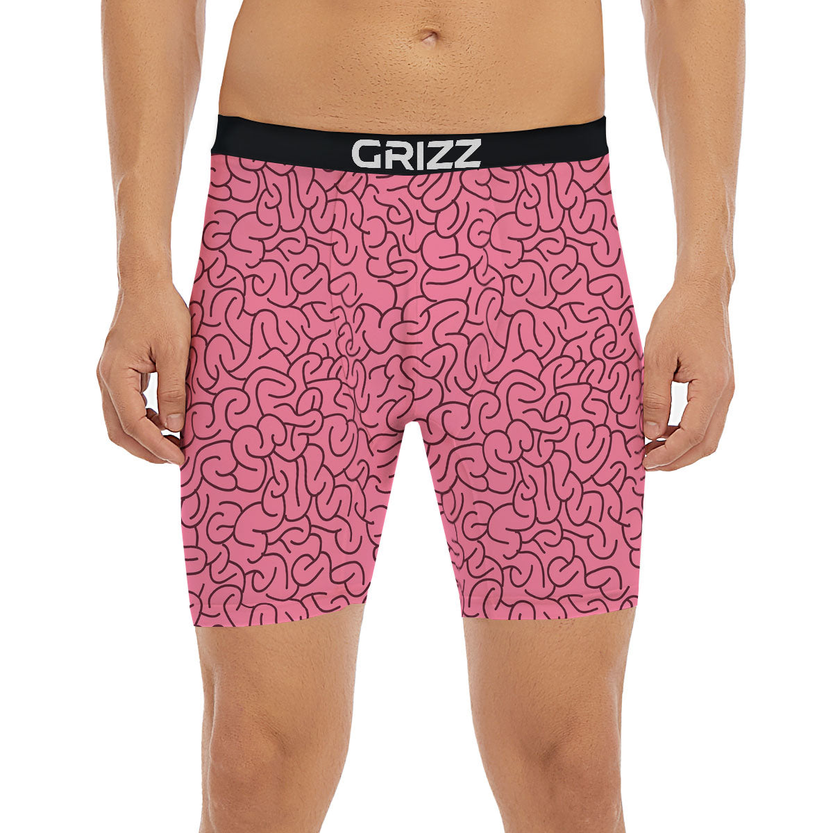 Human Brain Print Pattern Boxer Briefs-grizzshop