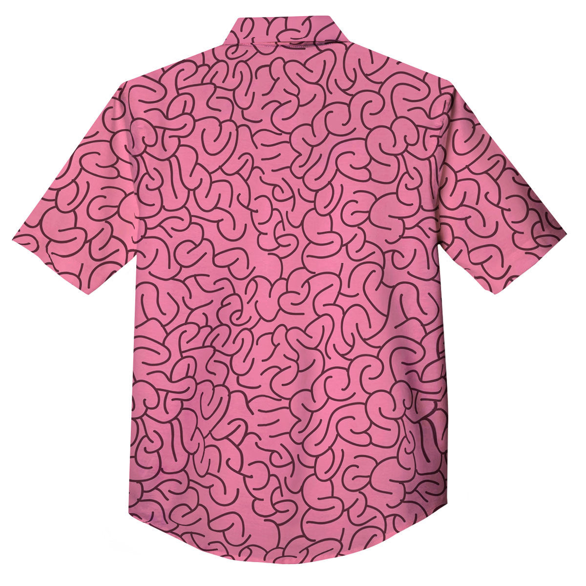 Human Brain Print Pattern Button Up Shirt-grizzshop